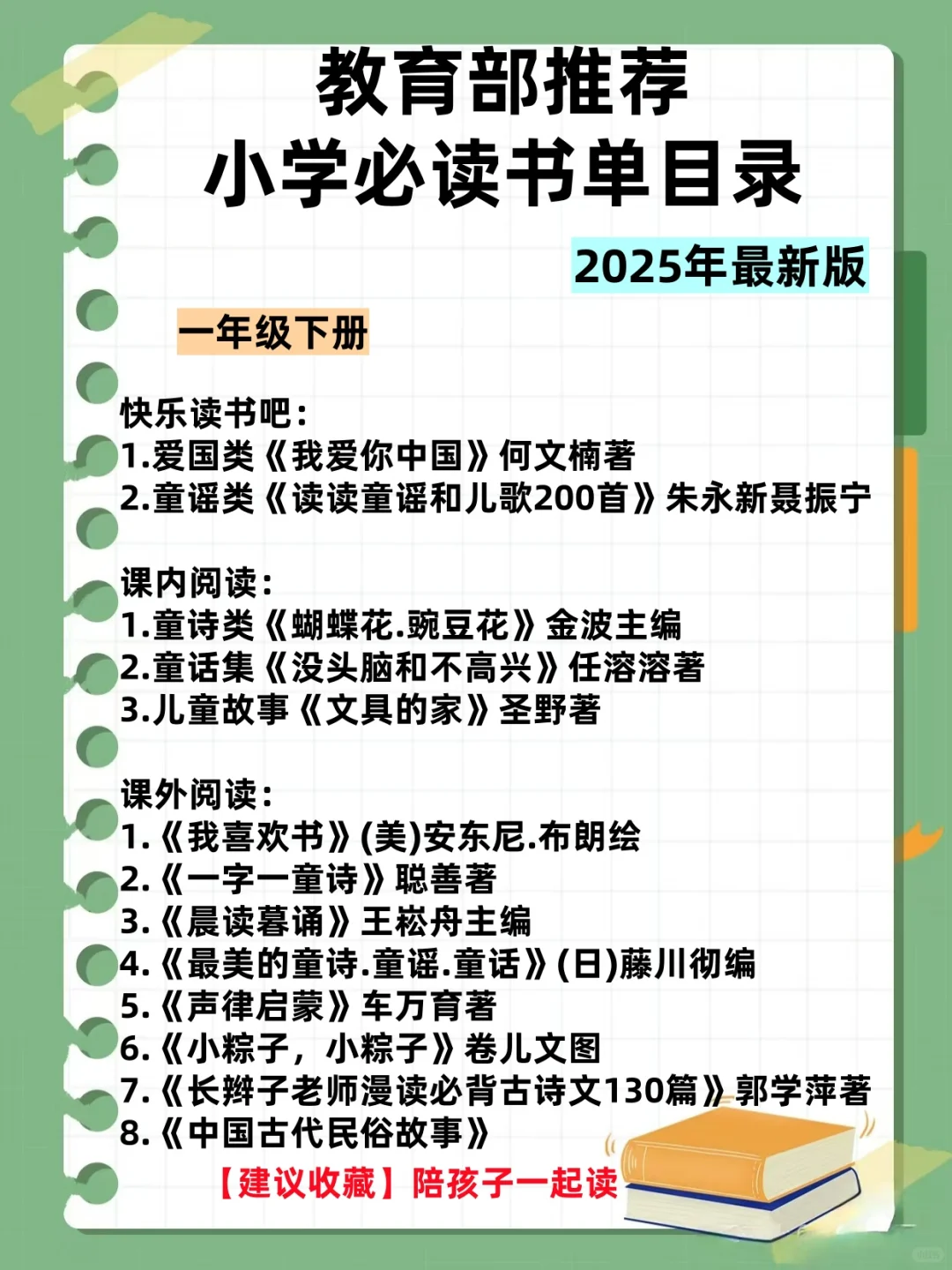 教育部推荐小学生必读书单，为孩子收藏