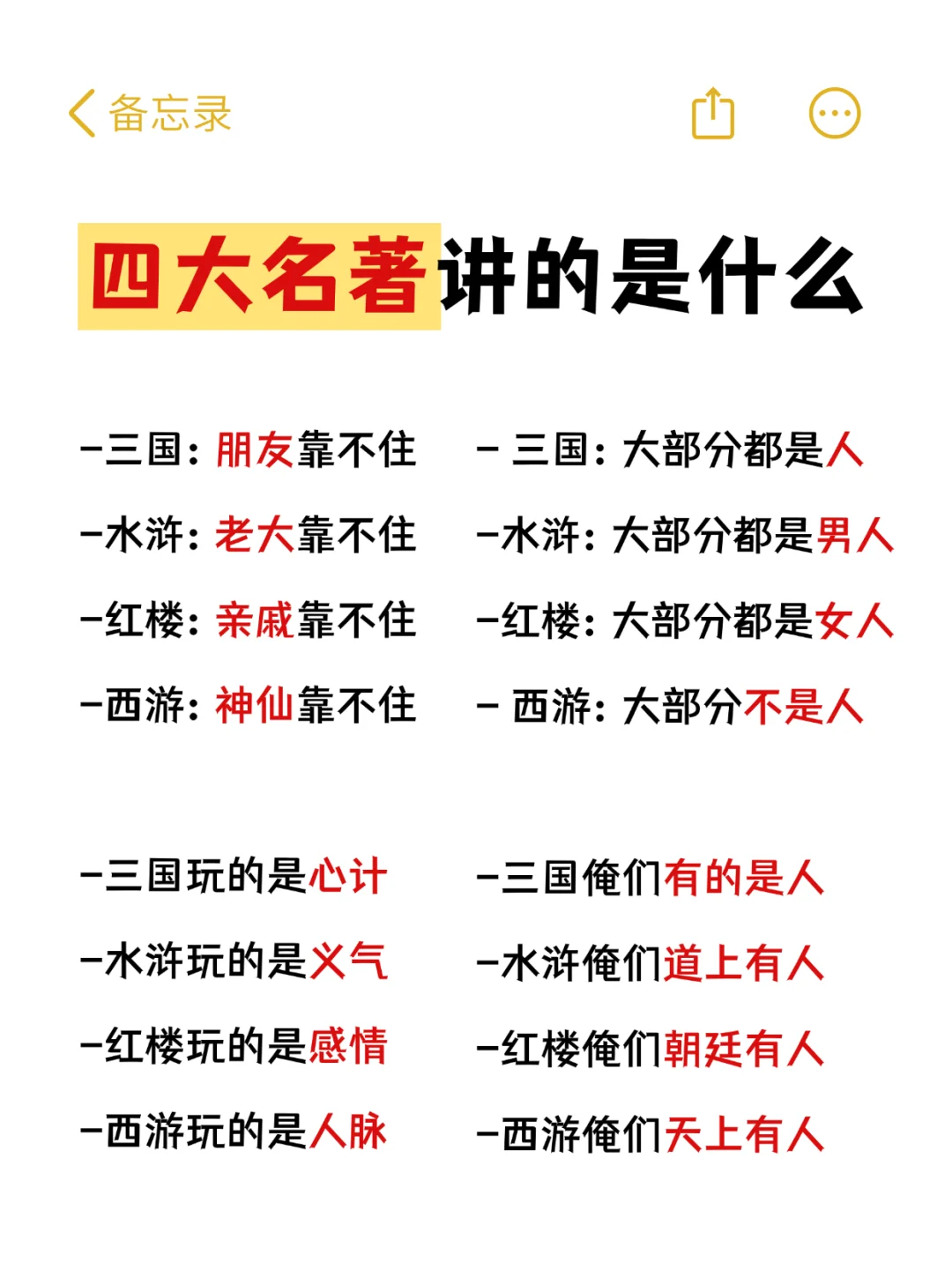 四大名著讲的是什么❓