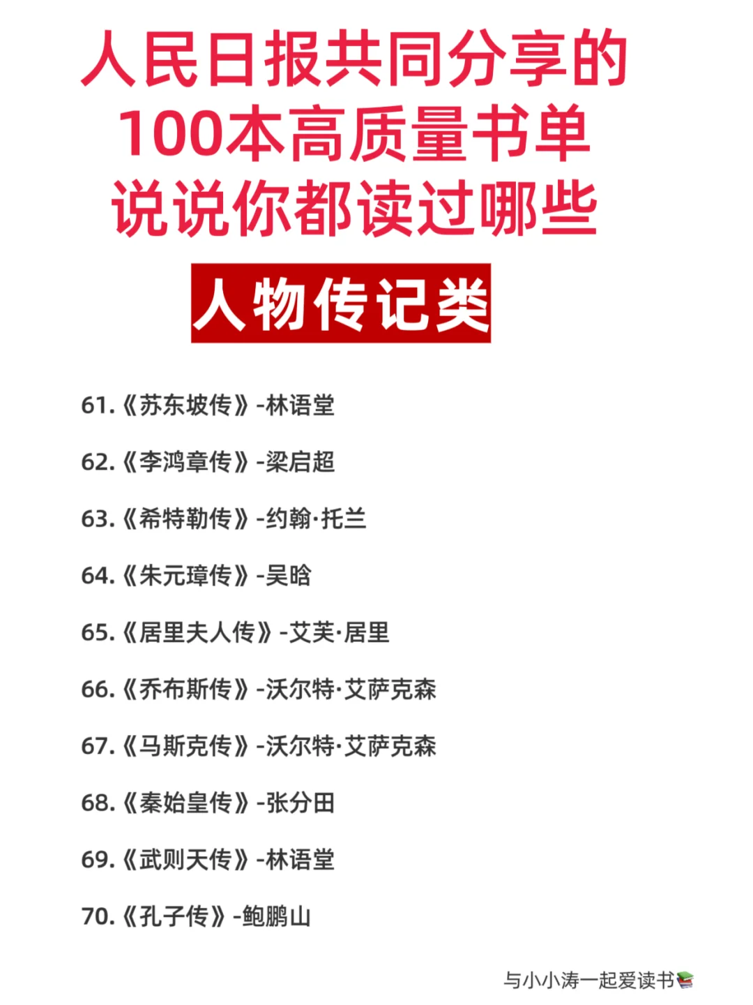 人民日报整理的100本书单，你敢读完吗？✊