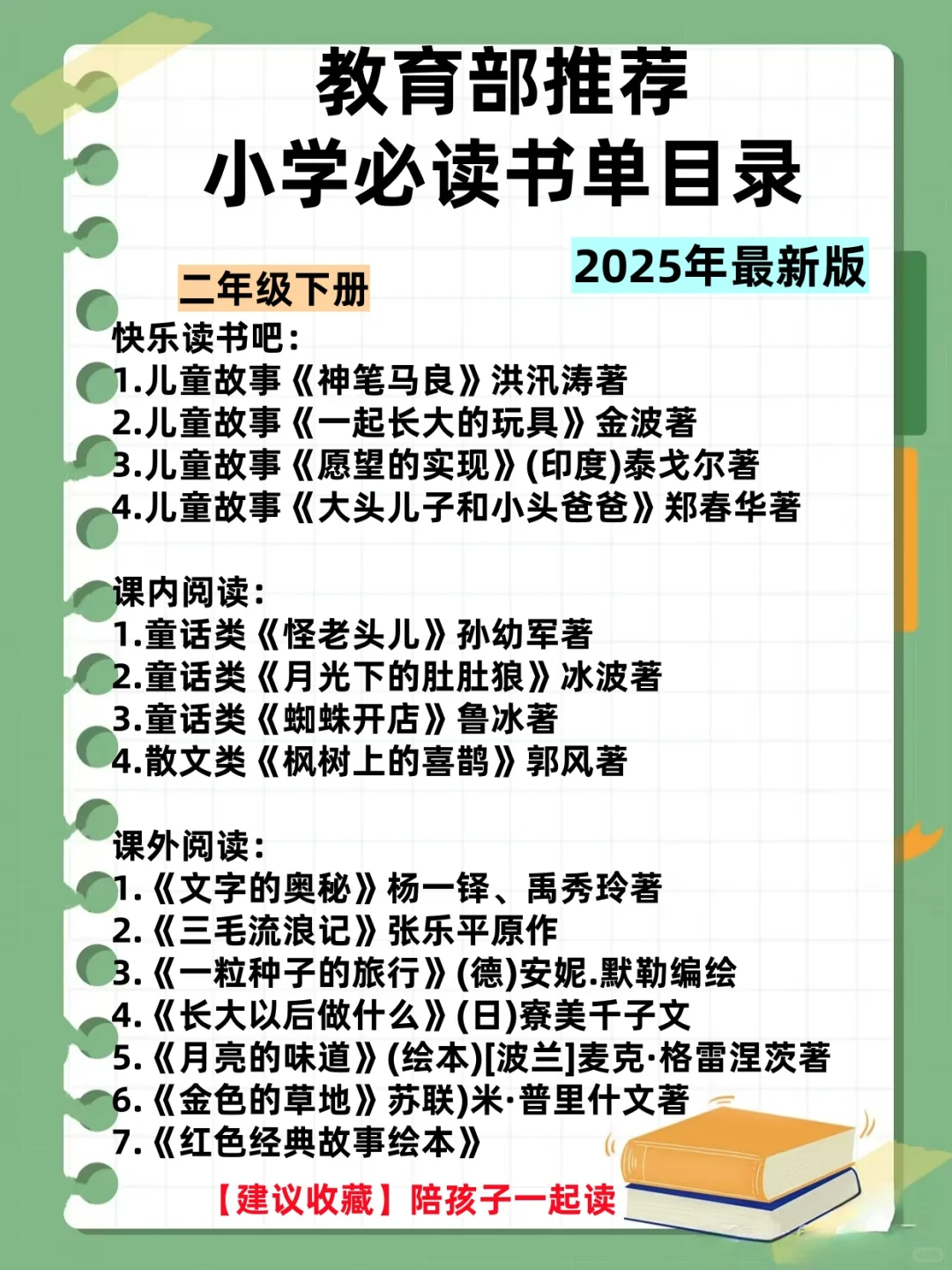 教育部推荐小学生必读书单，为孩子收藏