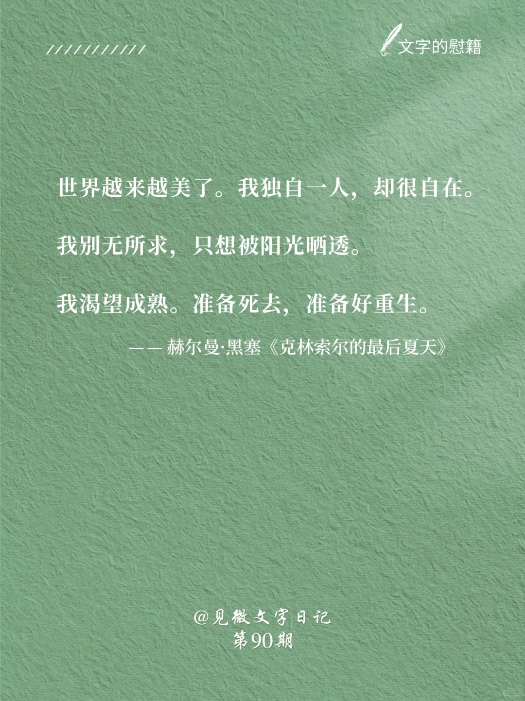 “如果你喜欢史铁生，也许也会喜欢黑塞”✨