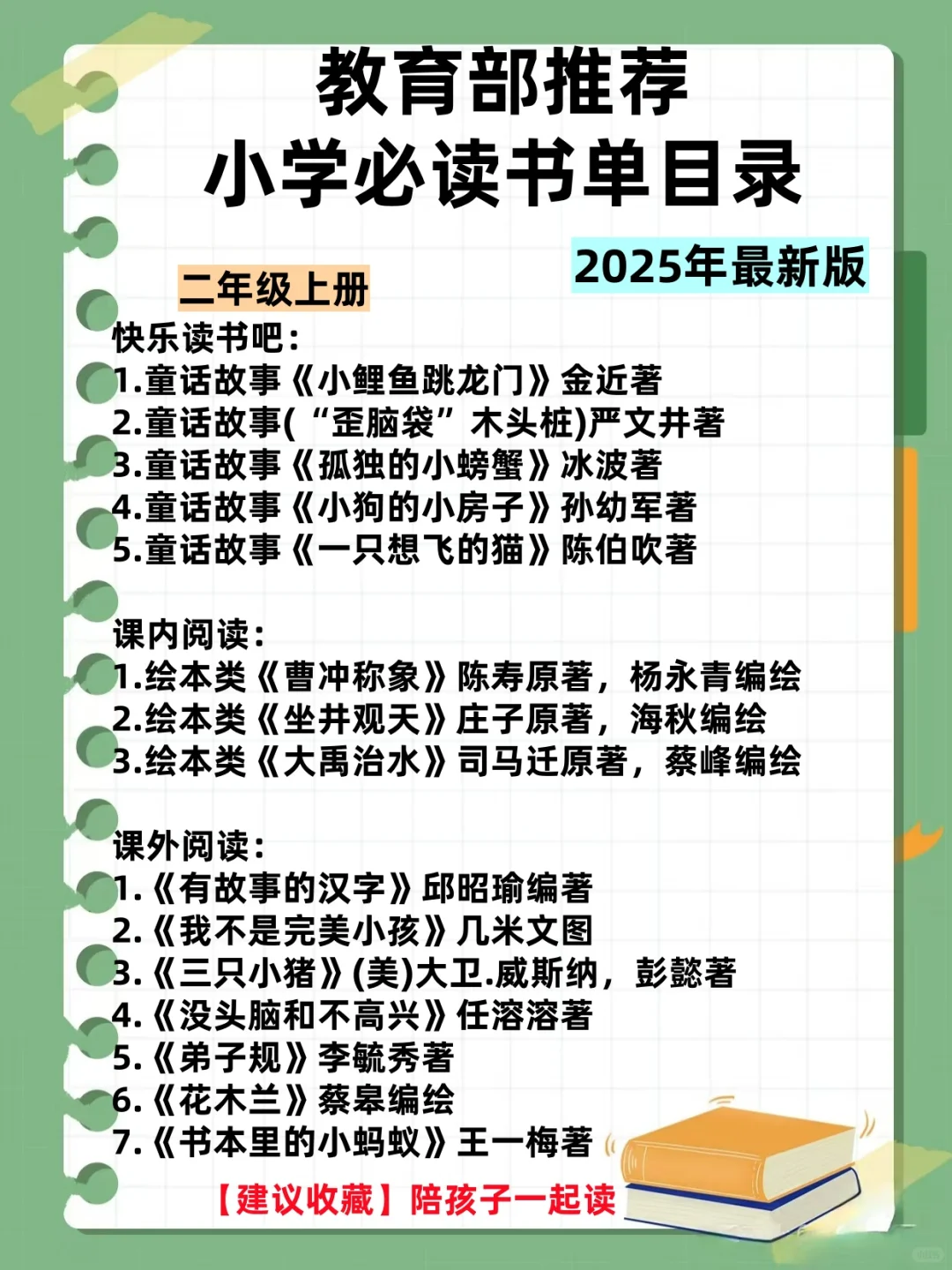 教育部推荐小学生必读书单，为孩子收藏
