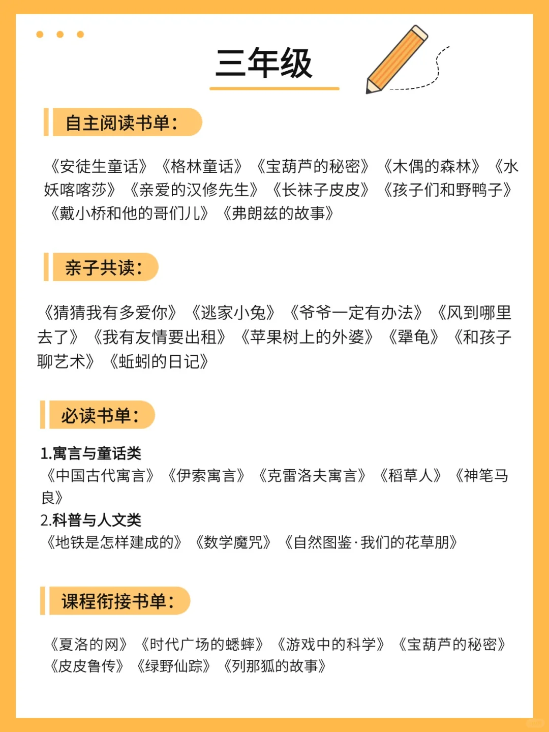 家长必看❗小学生1-6年级教育书单推荐📖