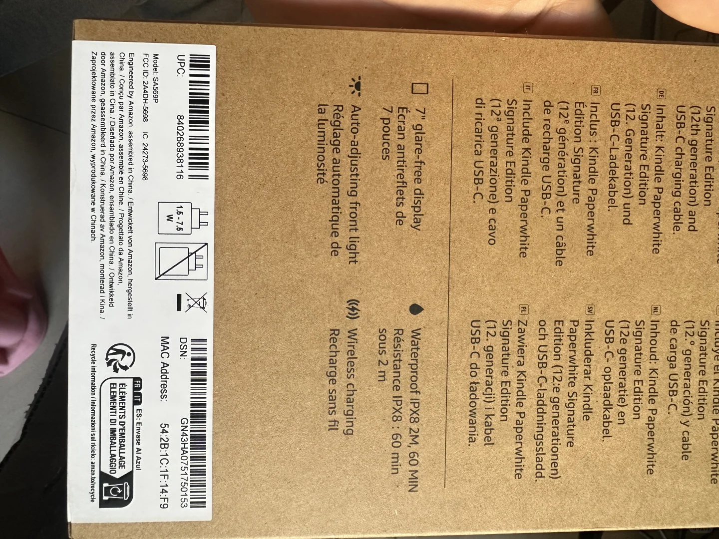 出一台粉色全新kindle 签名版粉色32g
