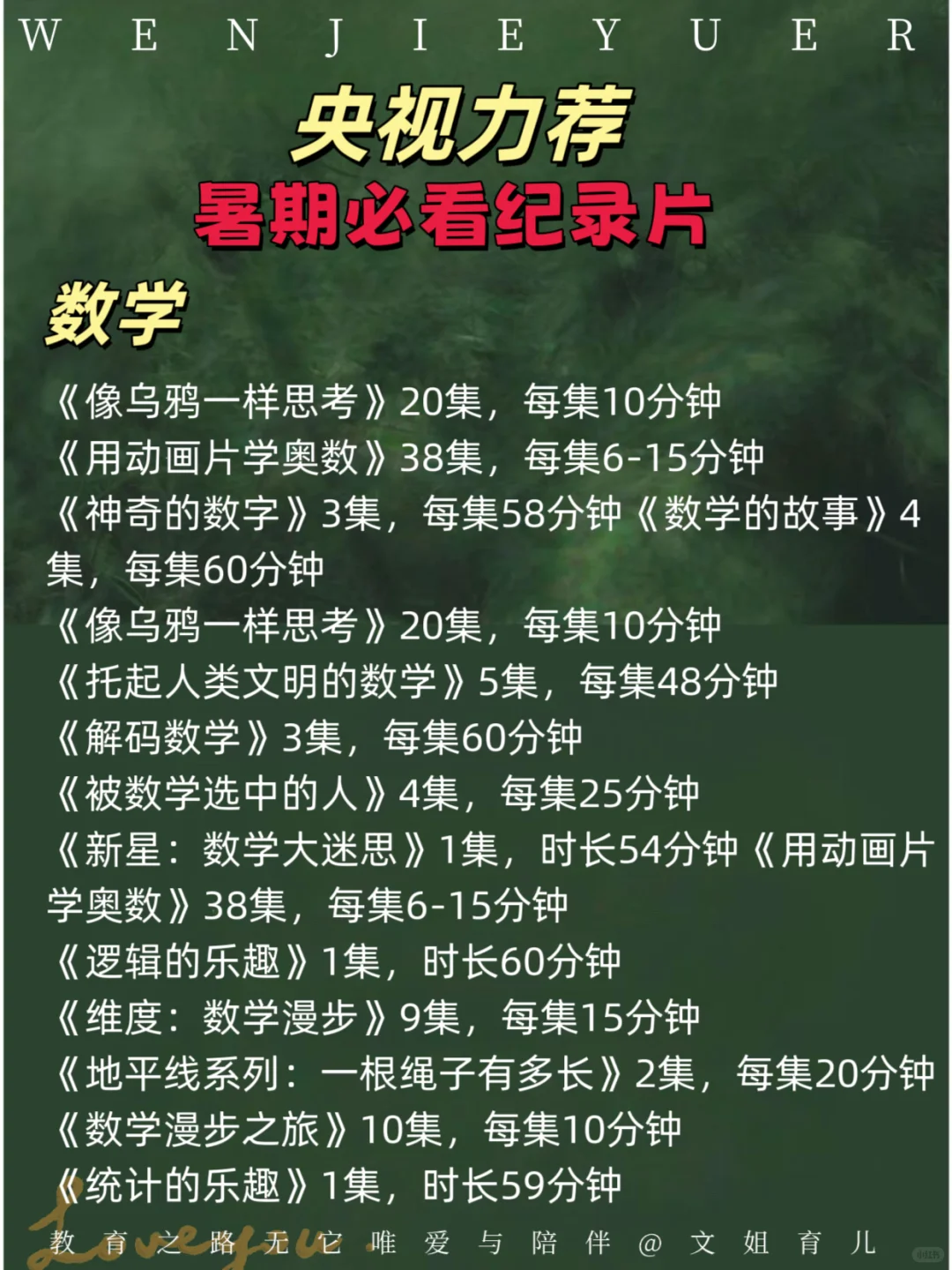 央视力荐，暑期必看纪录片