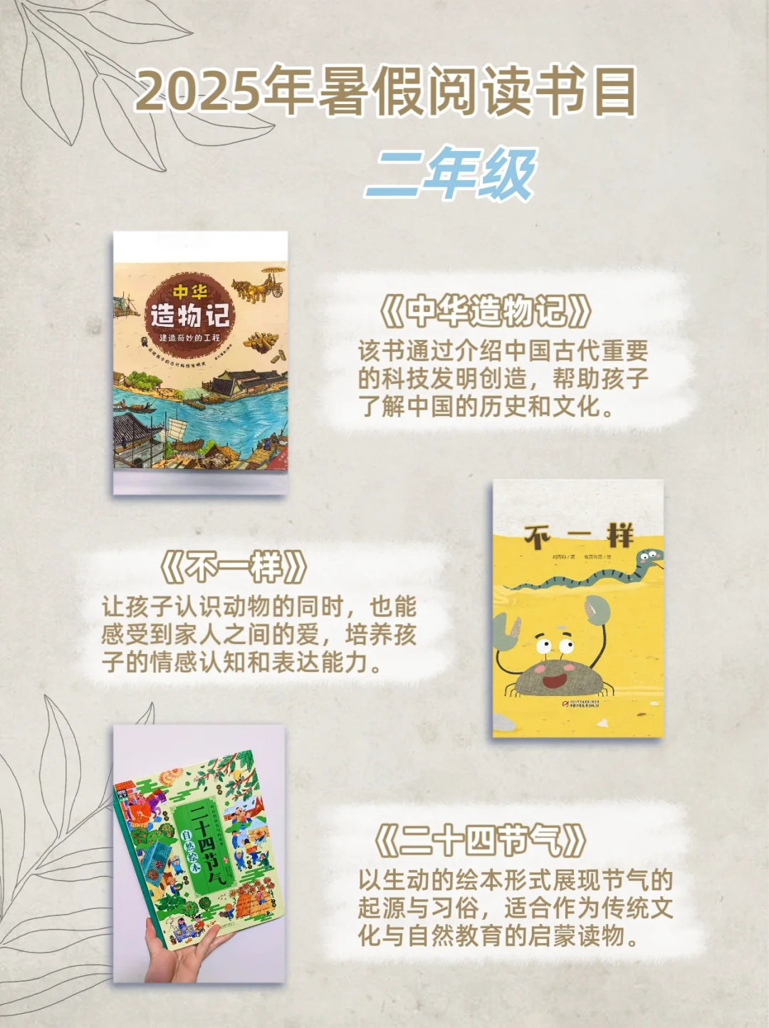 2025年暑假1～6年级阅读书目