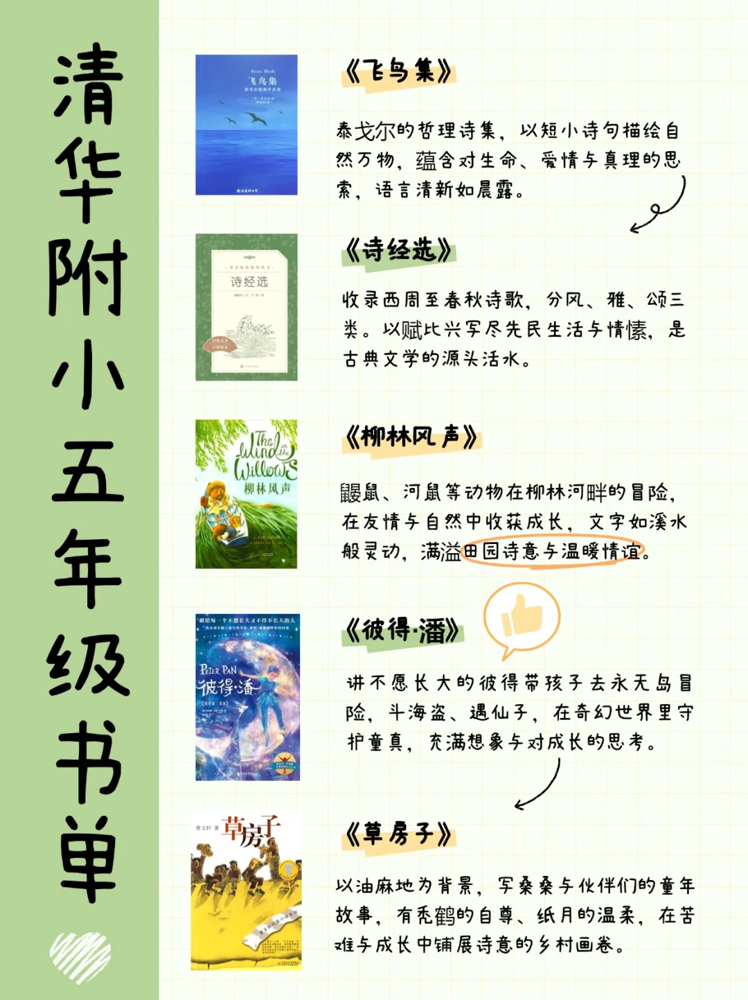 2025清华附小五年级书单‼️
