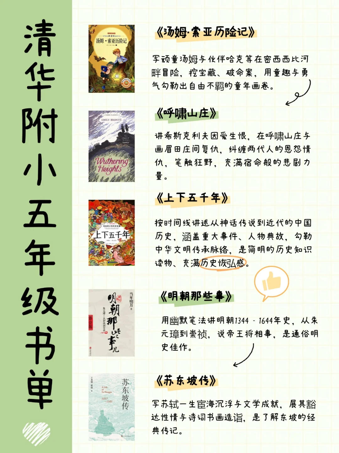 2025清华附小五年级书单‼️