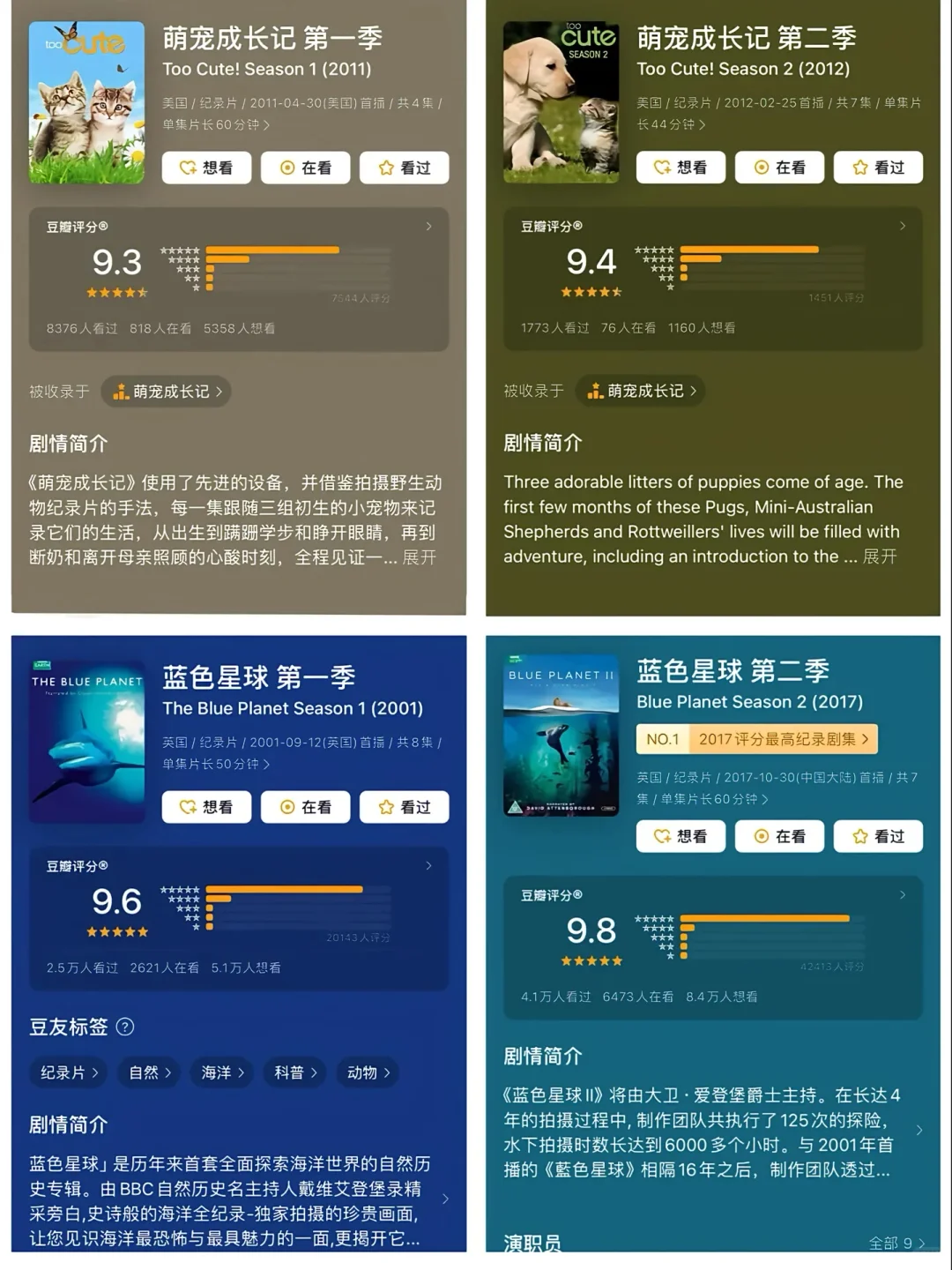 适合低幼小朋友的13部高分纪录片！
