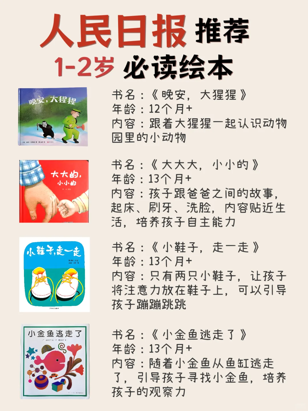 🔥1-2岁宝宝绘本必读书单｜翻烂级经典‼️