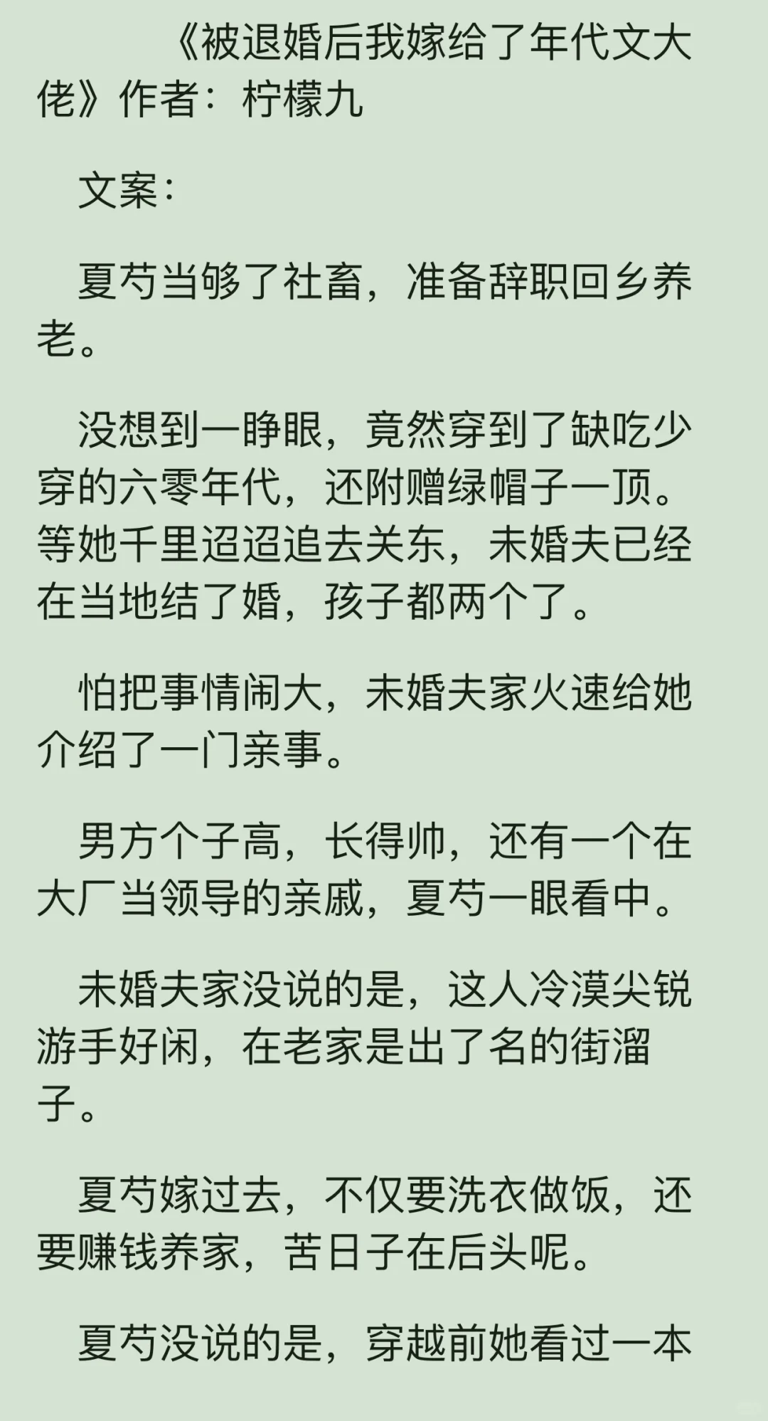被退婚后我嫁给了年代文大佬
