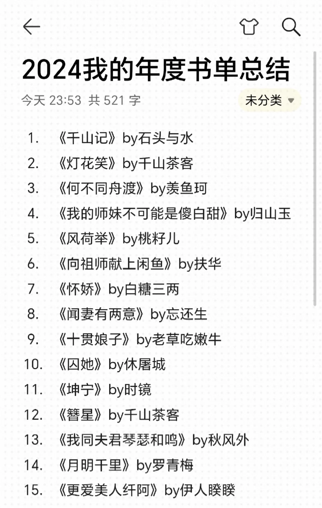 44本古言总结我的2024年度书单|不好看找我
