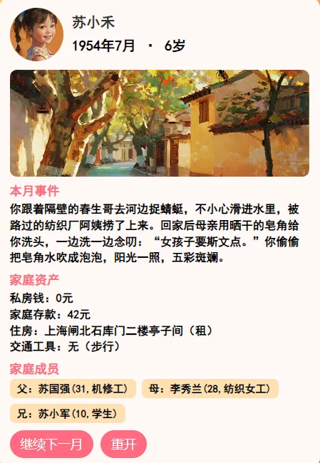 我在Kimi玩上了年代文人生模拟器美化卡🔮