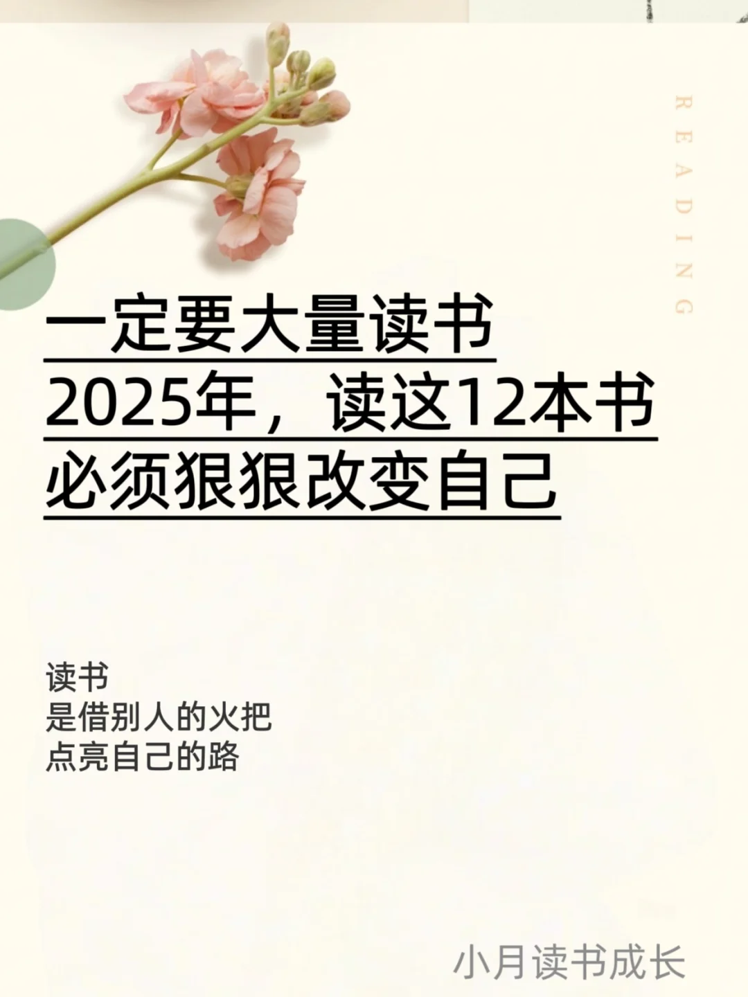 不需要理由，一定要大量读书