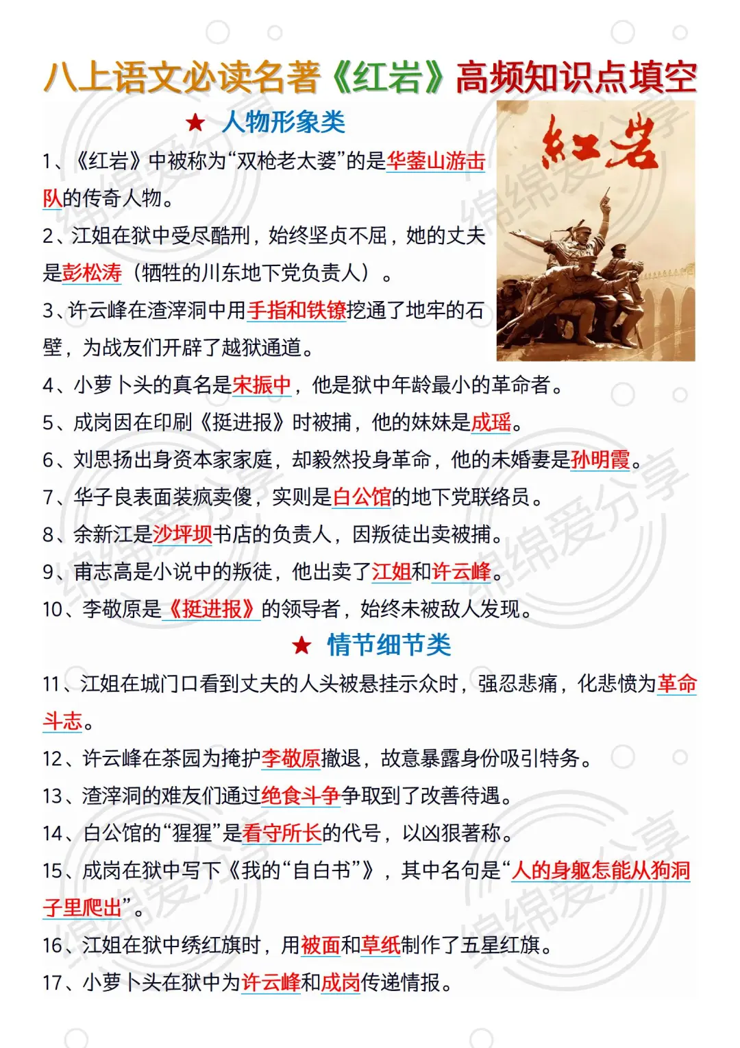 八上语文必读名著，暑假吃透这个文档就够了