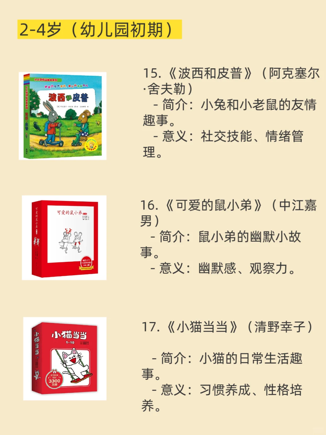 0-6岁亲子阅读经典书单