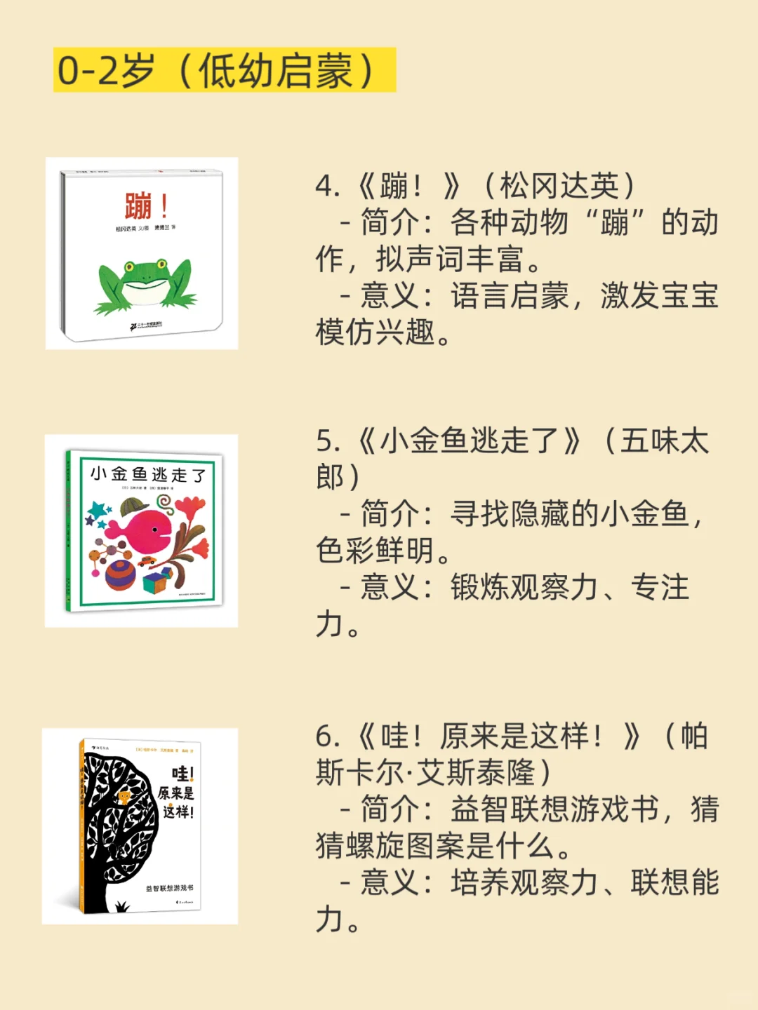 0-6岁亲子阅读经典书单