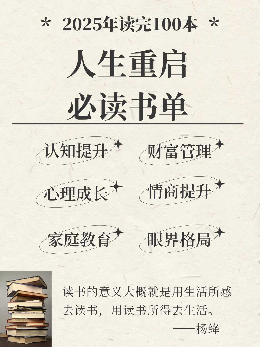 2025年私人书单，悄悄读书，重启人生
