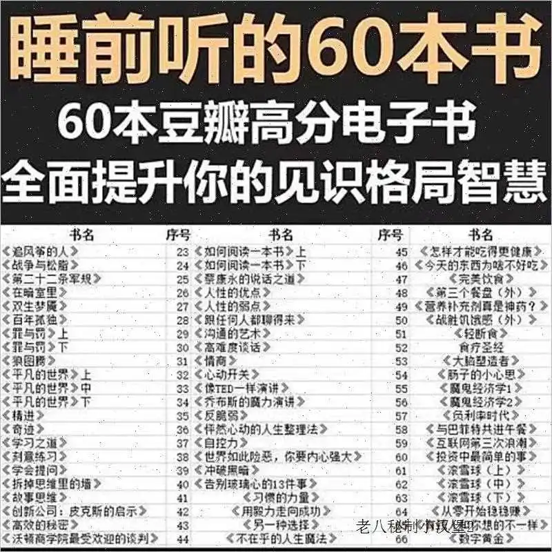 60本睡前电子书📚｜智慧格局一键升级