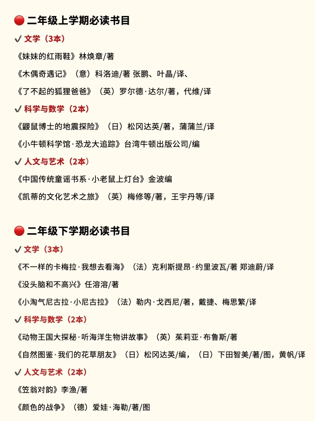 清华附小推荐1-6年级阅读书单
