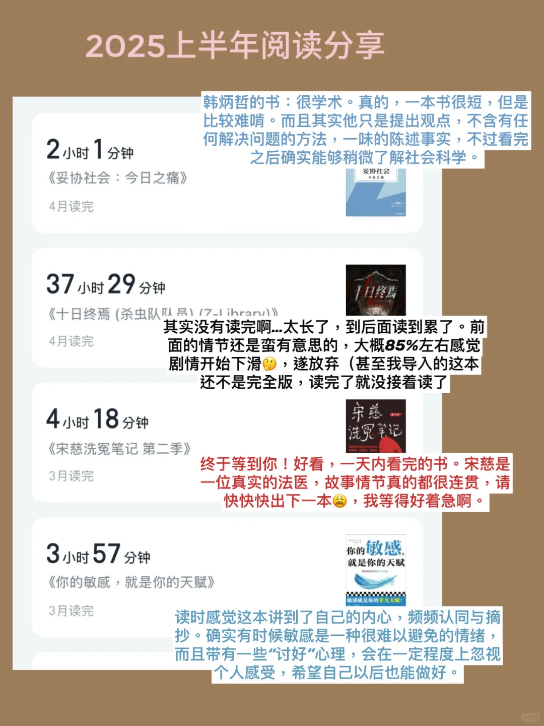 *分享2025上半年读的54本书：