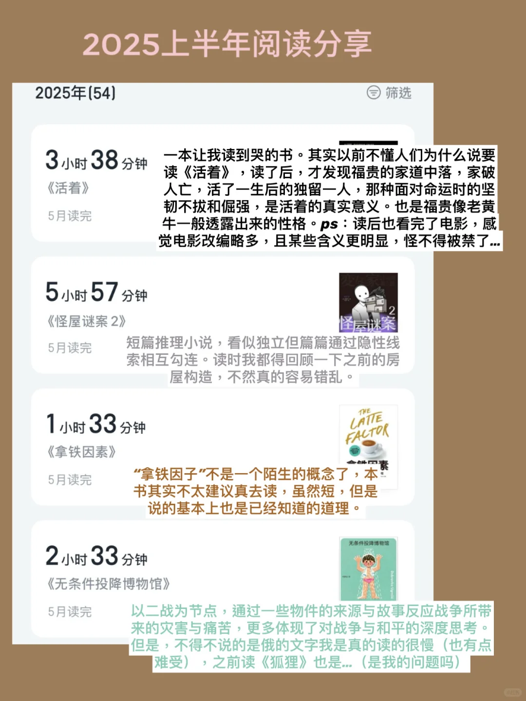*分享2025上半年读的54本书：