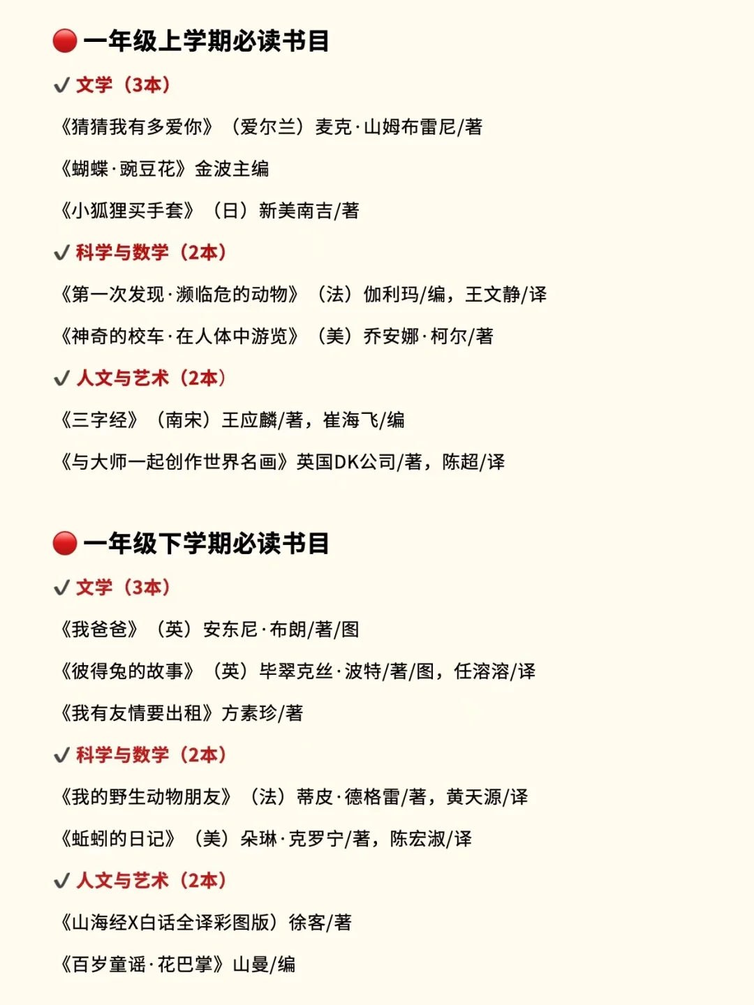 清华附小推荐1-6年级阅读书单