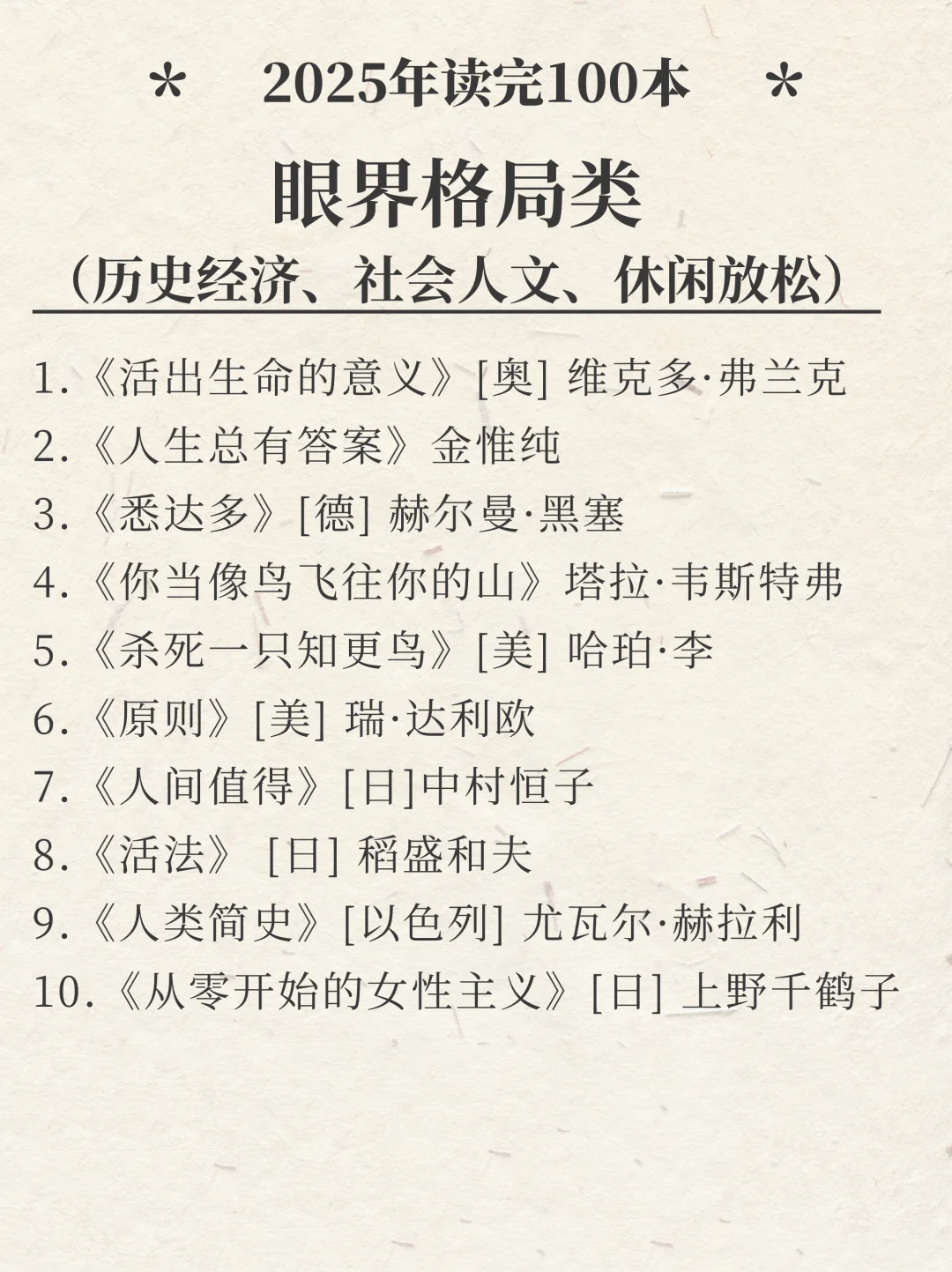 2025年私人书单，悄悄读书，重启人生