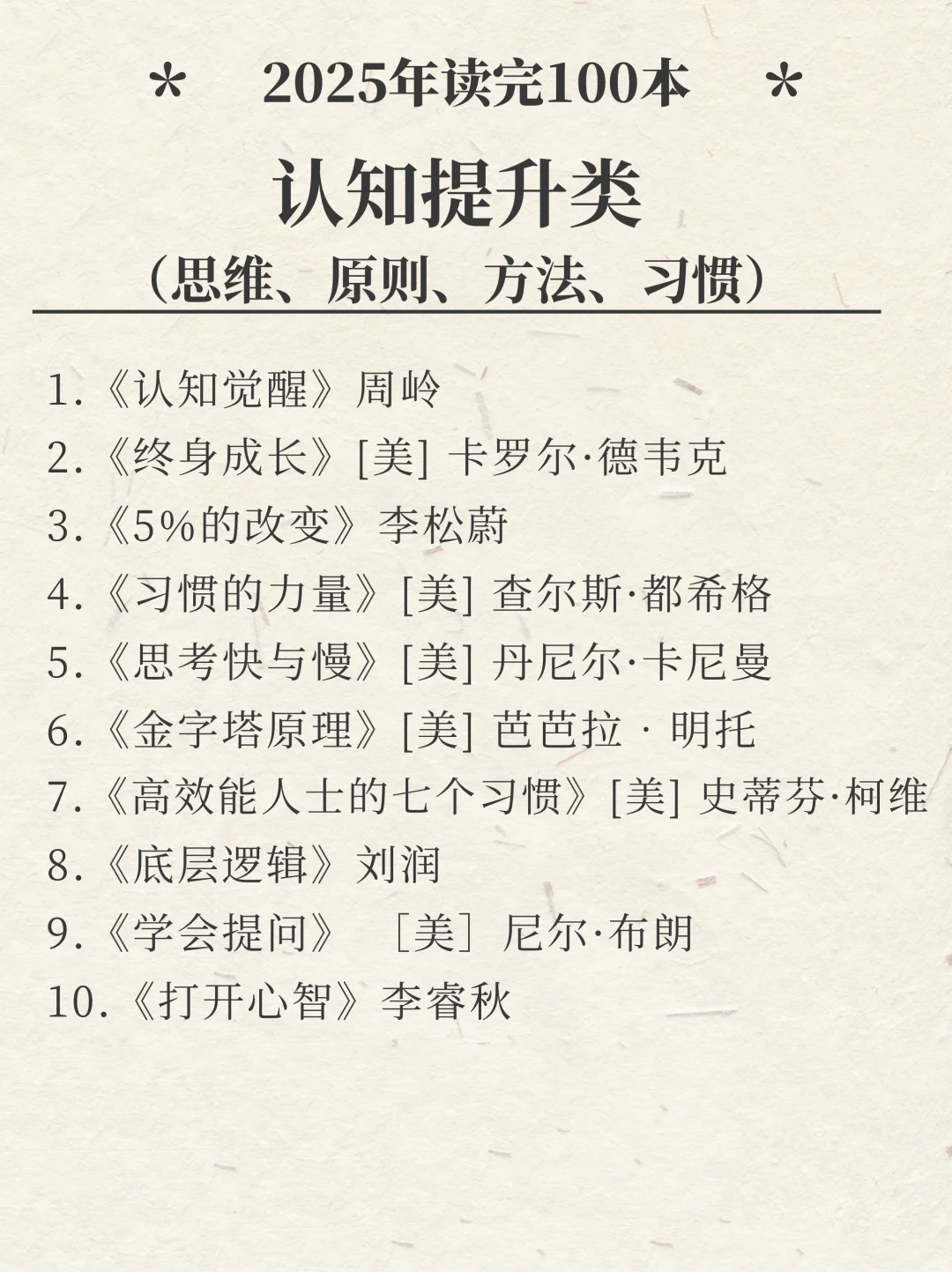 2025年私人书单，悄悄读书，重启人生