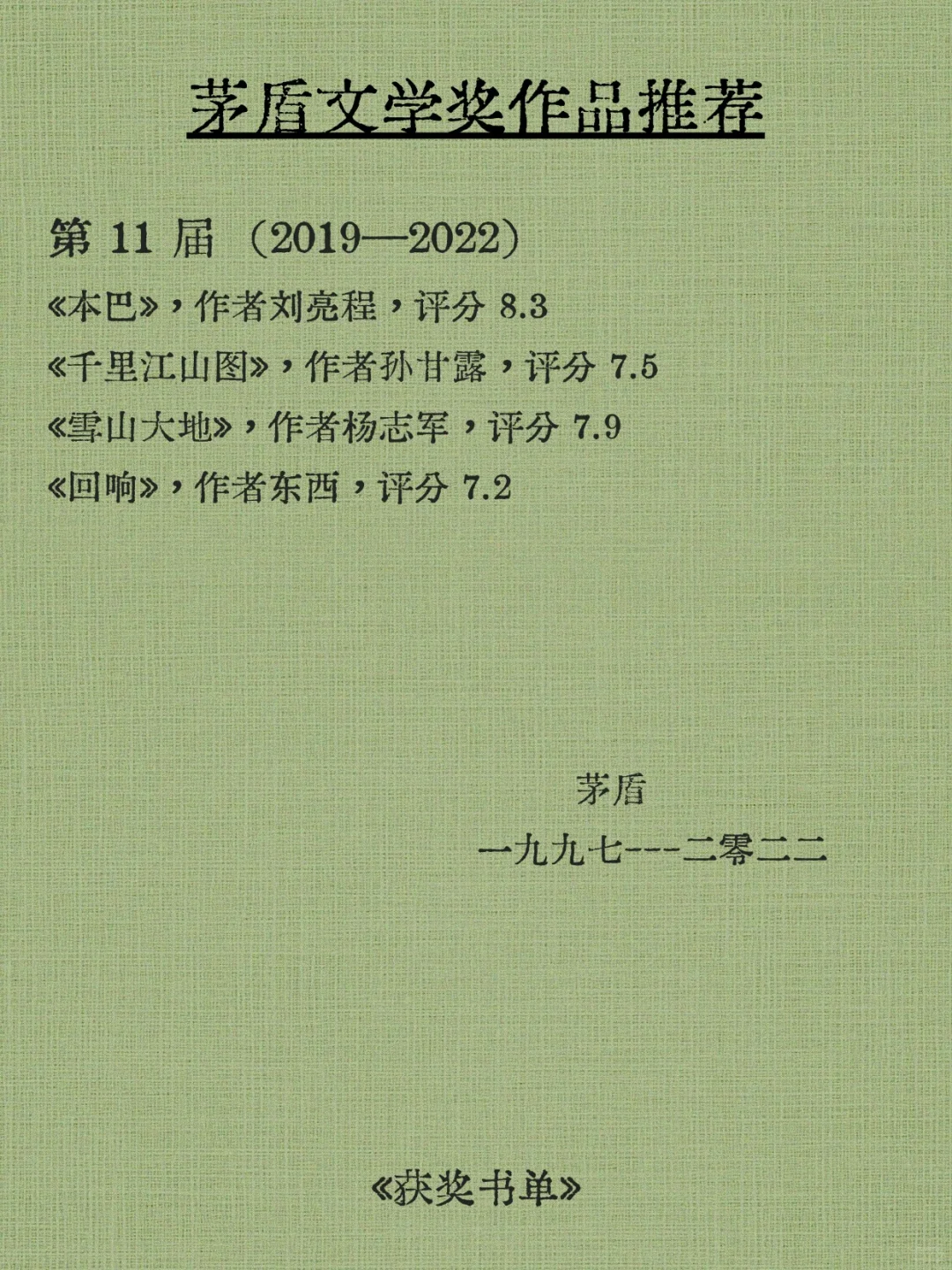 茅盾文学获奖作品｜哪部让你上了头？