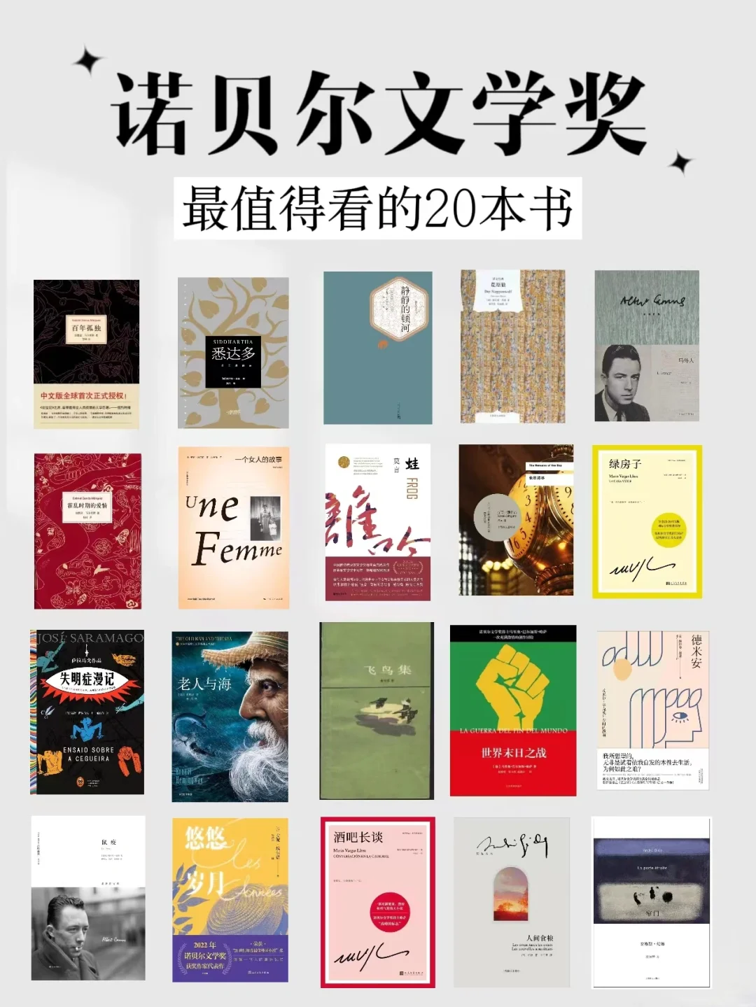 诺贝尔文学奖‖这20本书必读❗❗