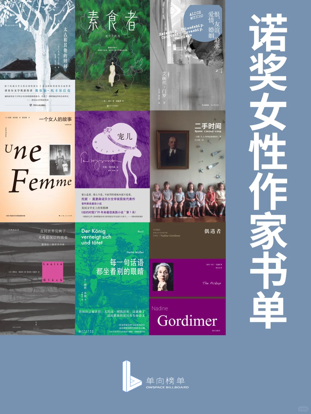 📚历届诺贝尔文学奖获奖女性作家书单（二）