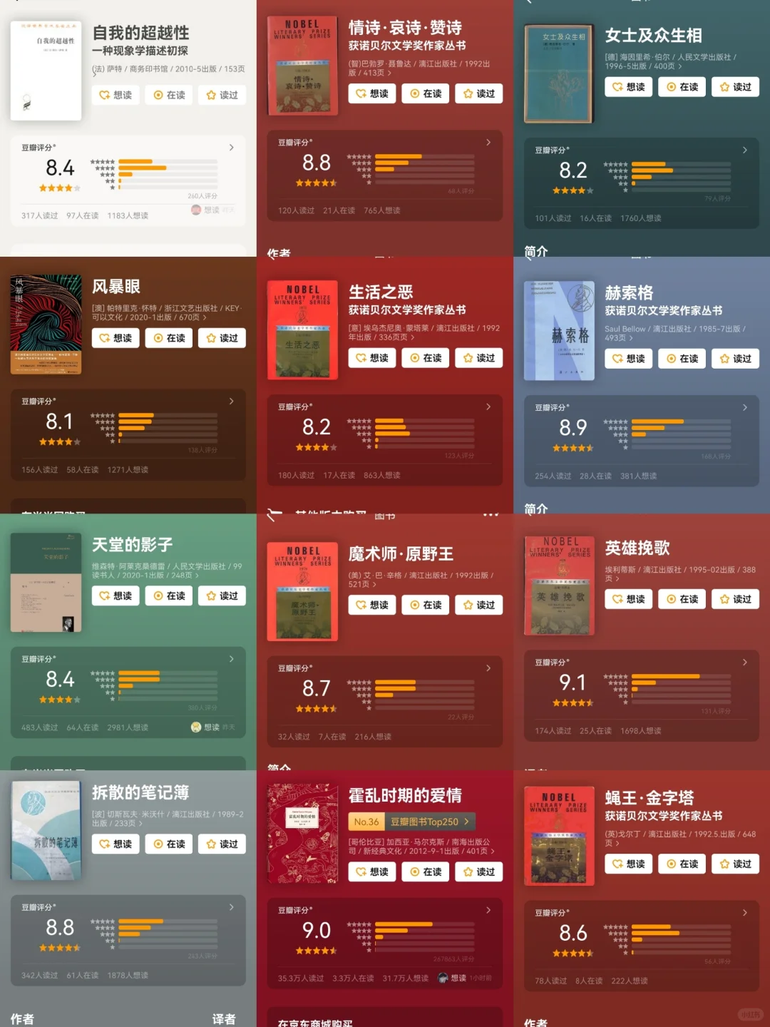 董宇辉推荐书单|诺贝尔文学奖作品|豆瓣高分
