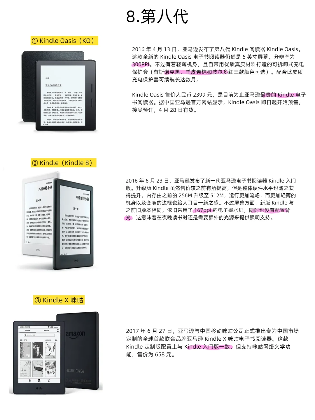 历代kindle阅读器介绍【详细版】