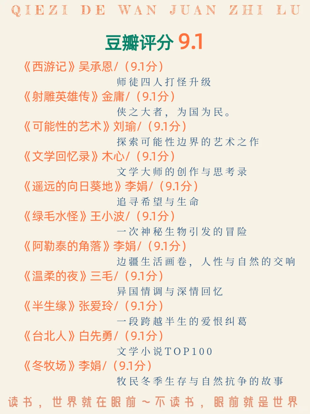 豆瓣9.0+国内文学天花板书单❗吹爆这些神作