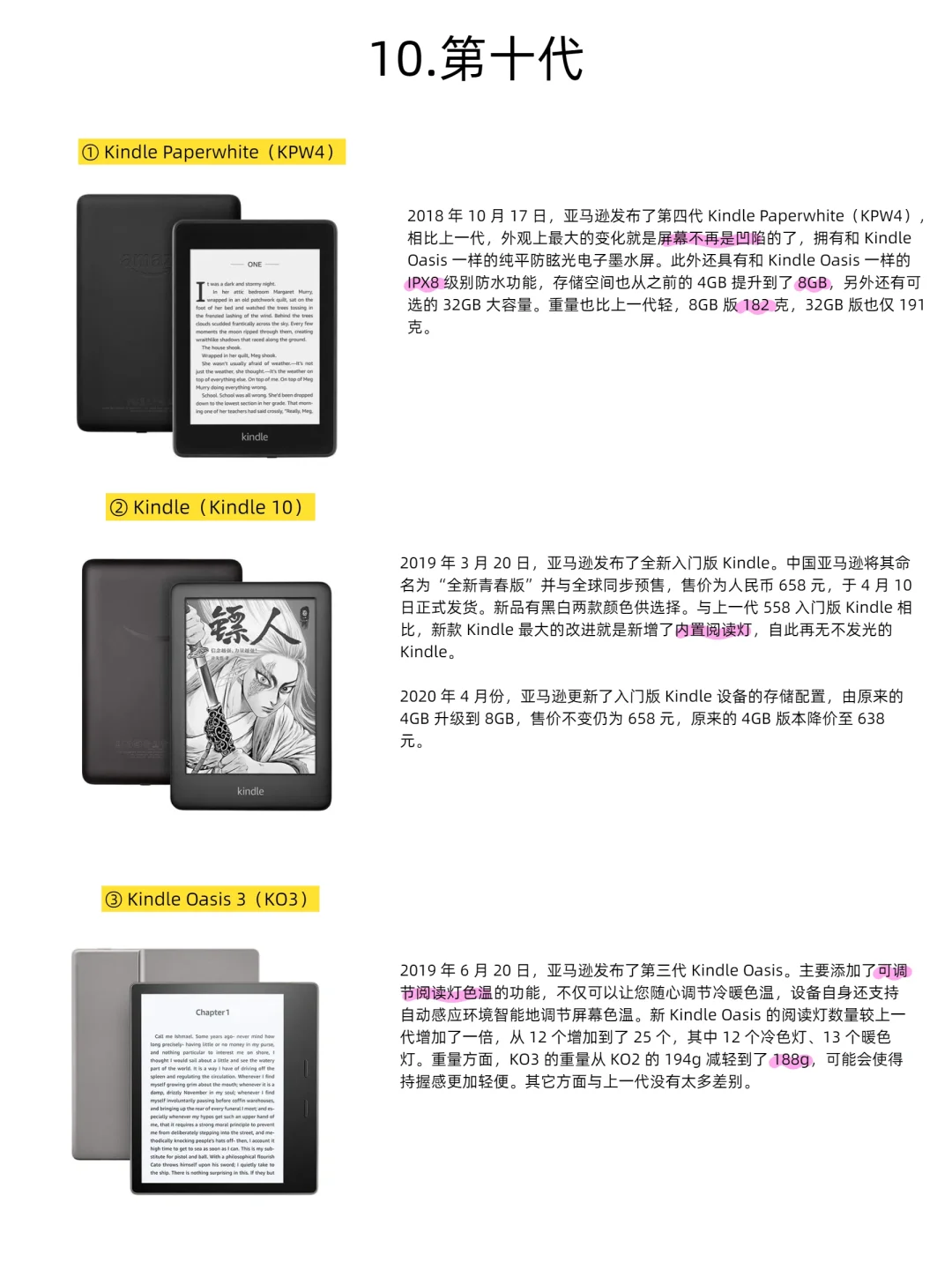 历代kindle阅读器介绍【详细版】