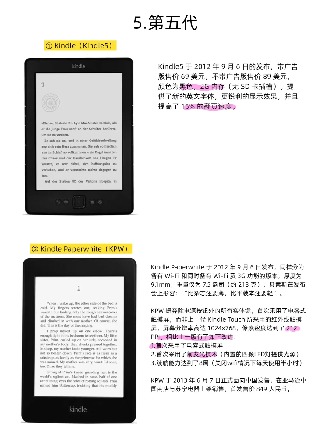 历代kindle阅读器介绍【详细版】