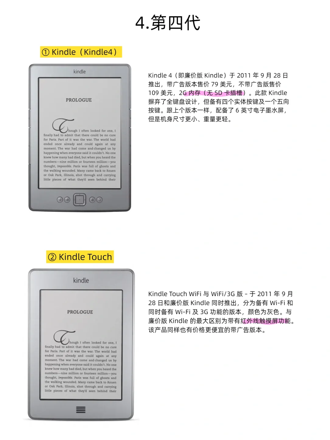 历代kindle阅读器介绍【详细版】