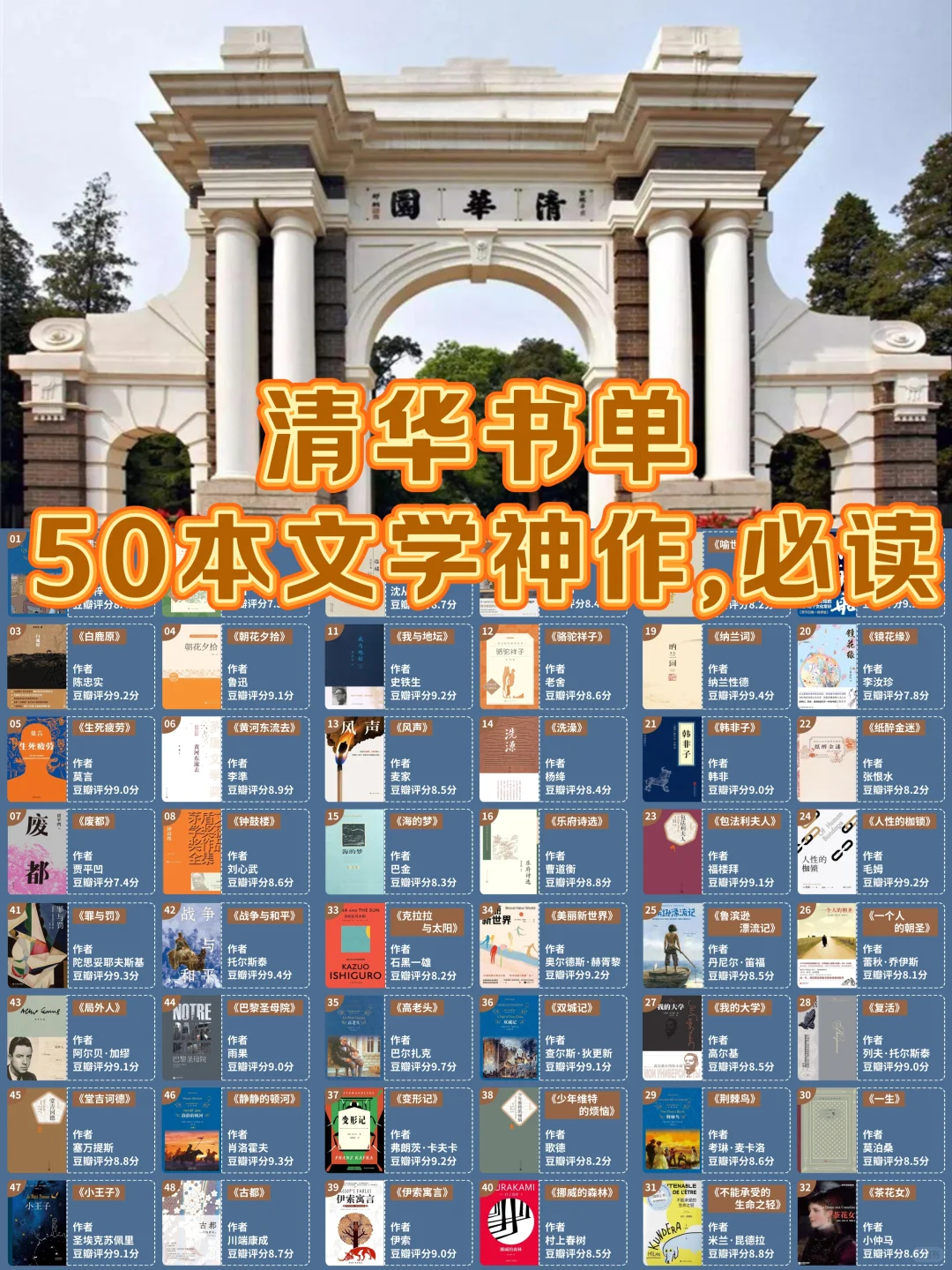 清华力推！50本必读书，全面提升文学素养