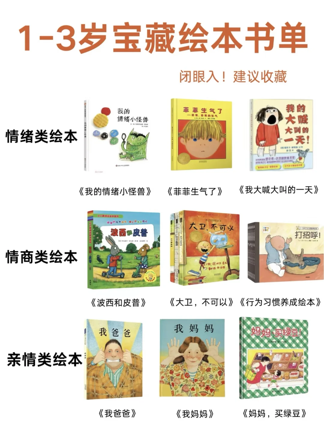 1-3岁宝宝必读绘本！闭眼入！建议收藏😍