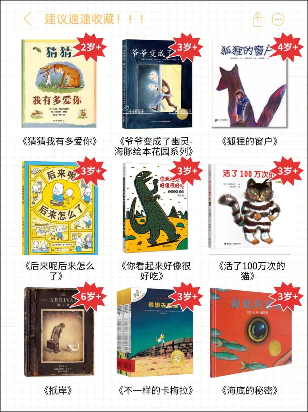 干货速存｜最新豆瓣9.0+绘本TOP 100清单！
