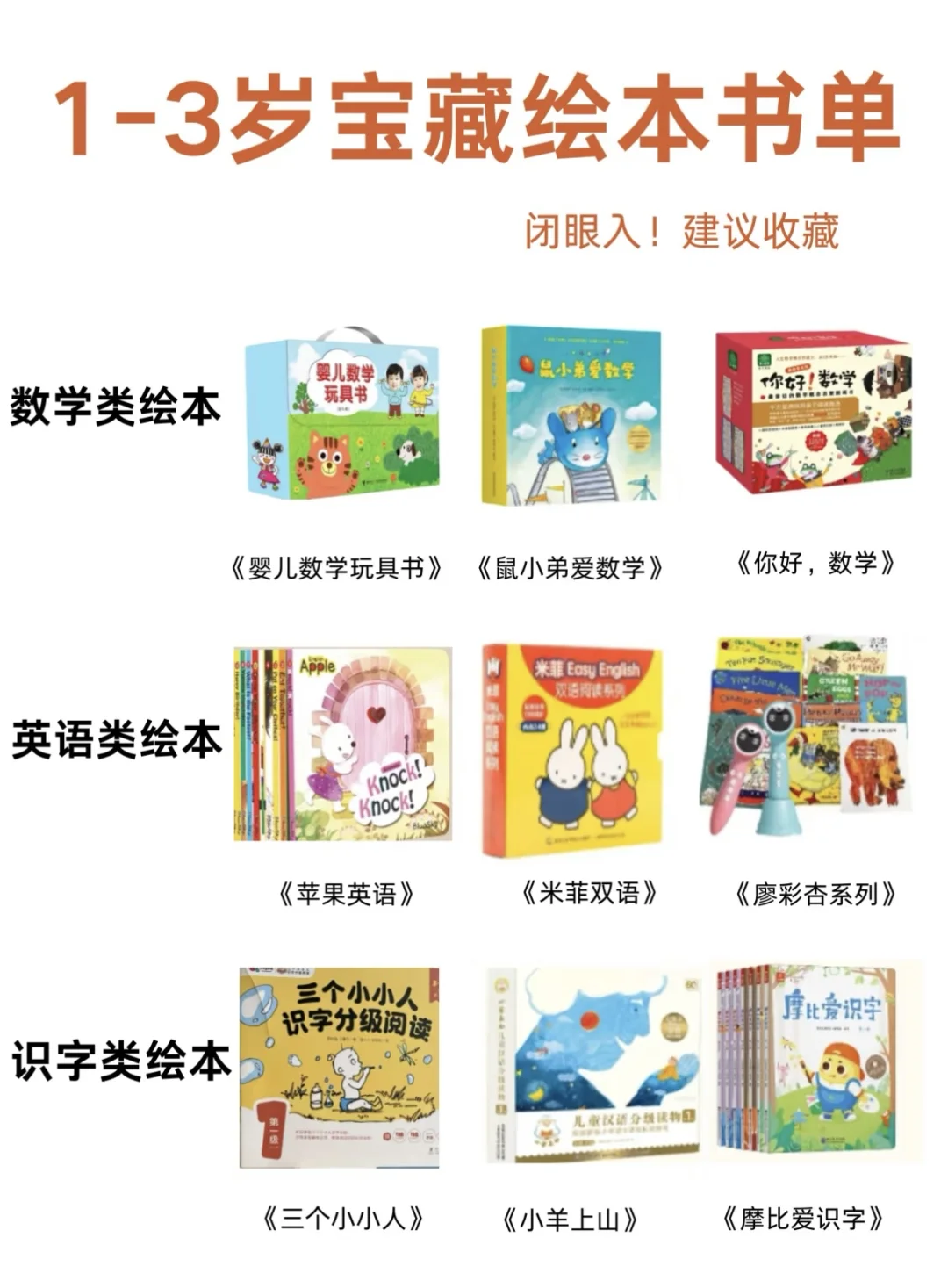 1-3岁宝宝必读绘本！闭眼入！建议收藏😍