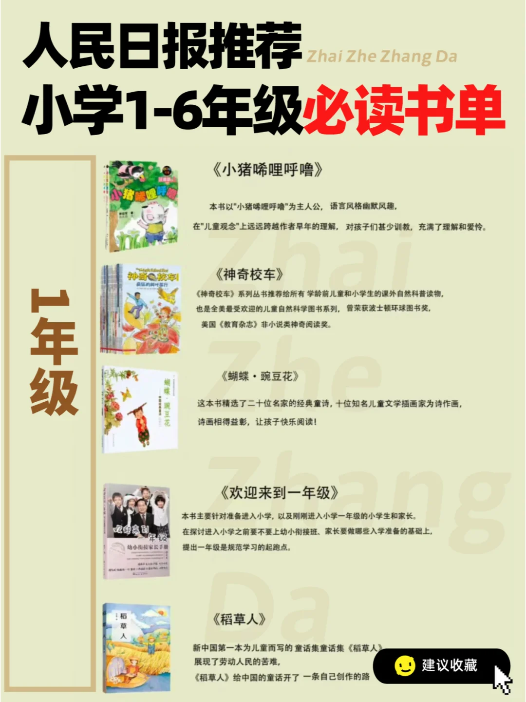 收藏📚1-6年级必读书单，让阅读成为习惯