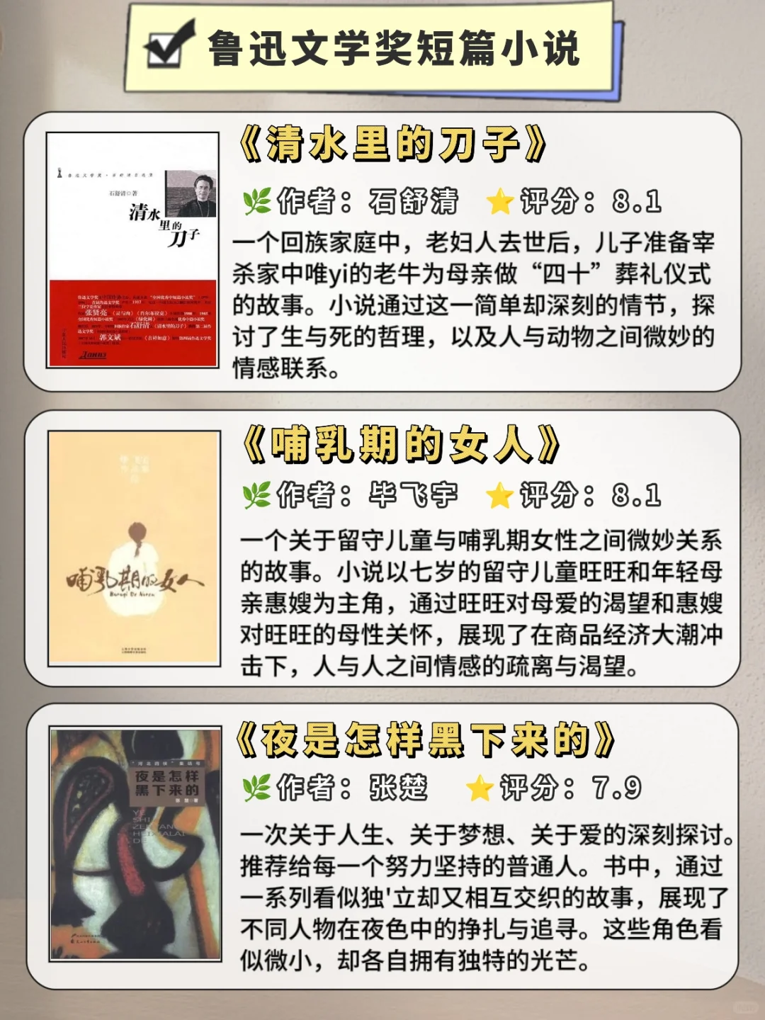 24本鲁'迅文学奖评分很高的小说，狠狠收藏