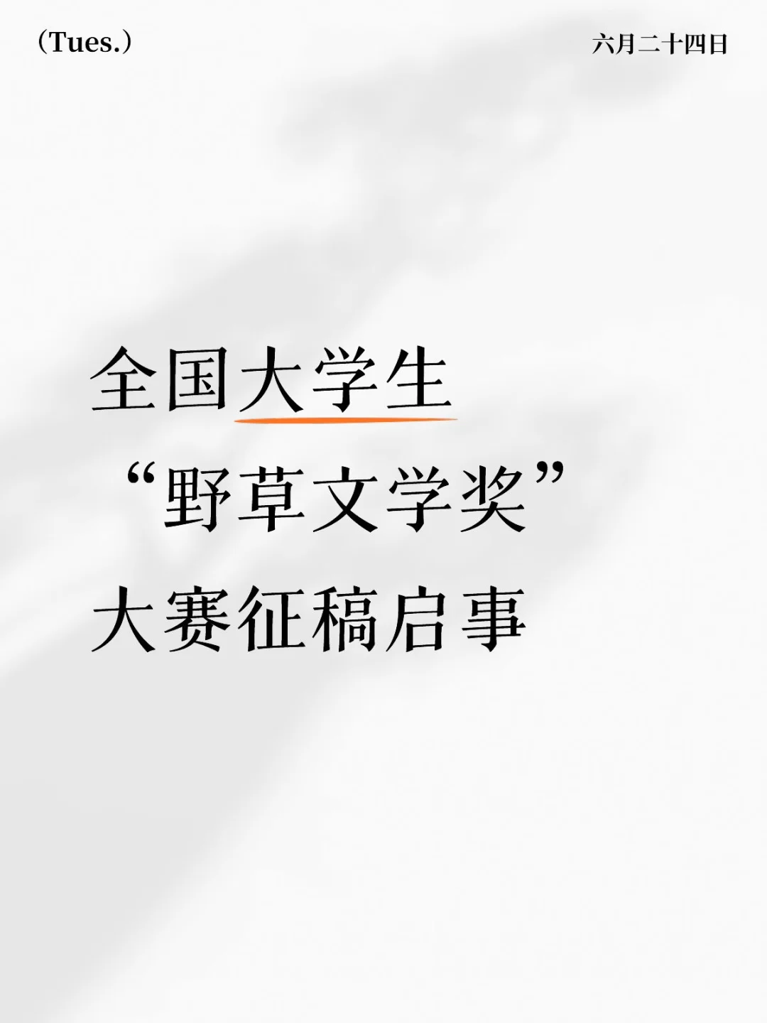 大学生文学奖天花板！快来投稿试试啦！