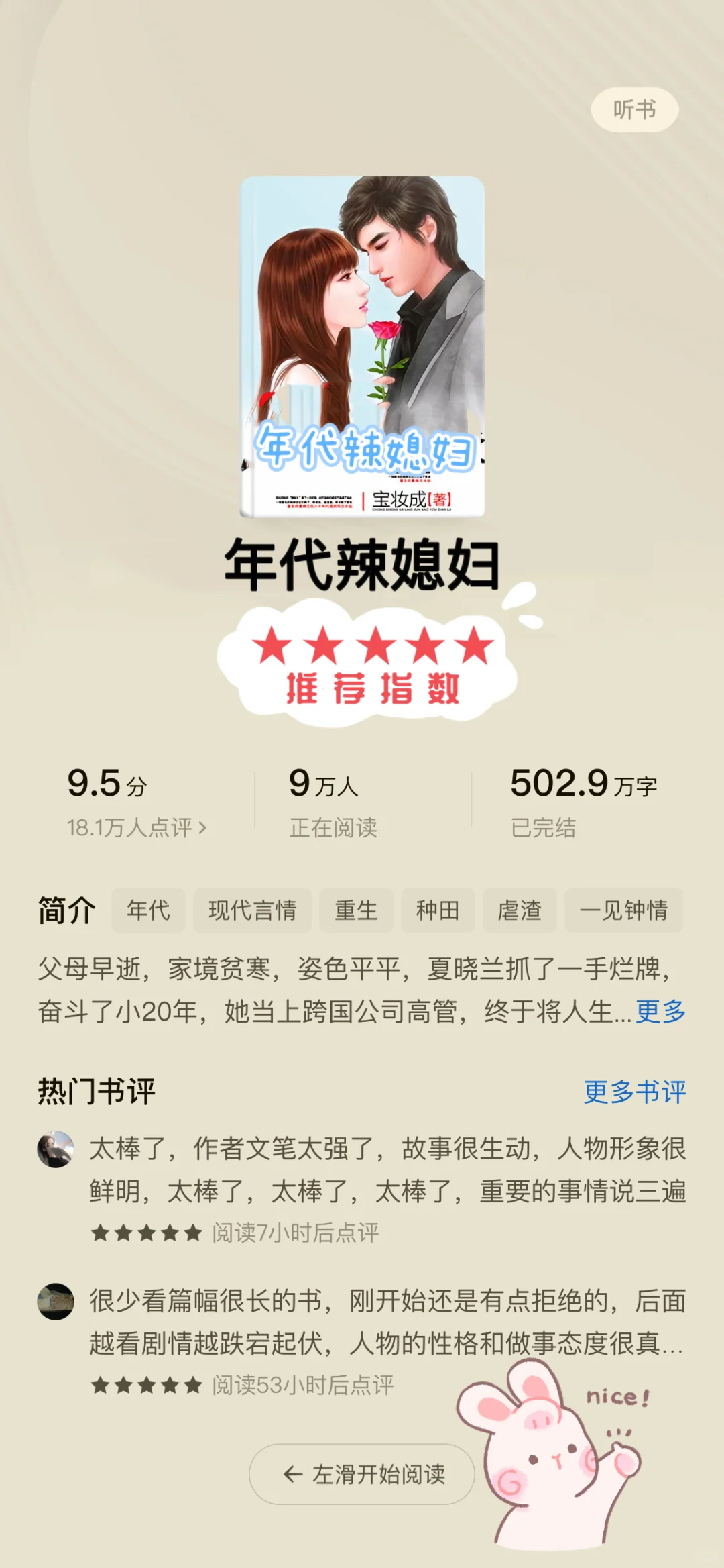 🍅超级好看的5⃣️本年代文❗️高分完结❗️强推