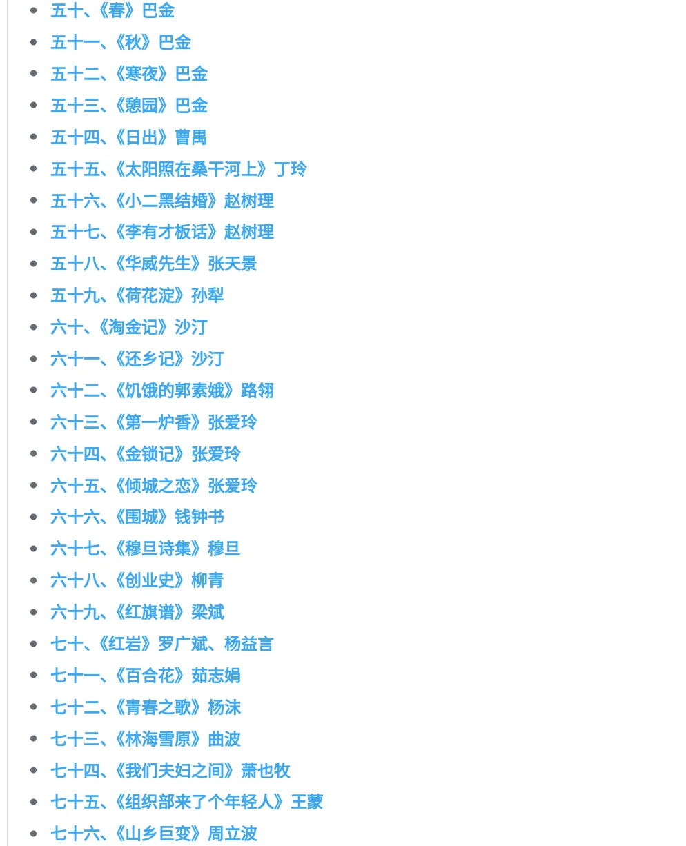 汉语言文学考研之文学作品速读255篇