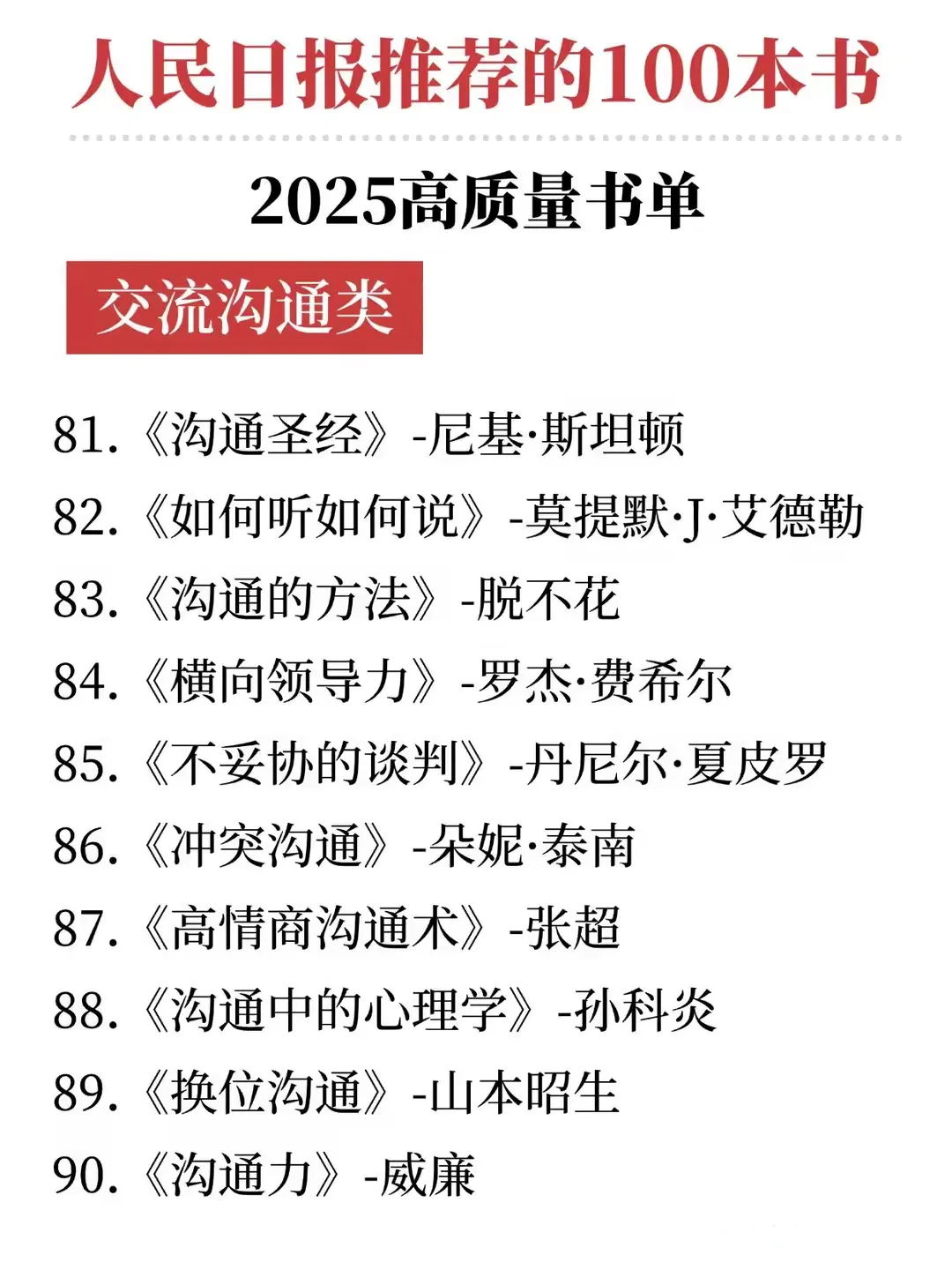 高质量书单//人民日报推荐的100本书