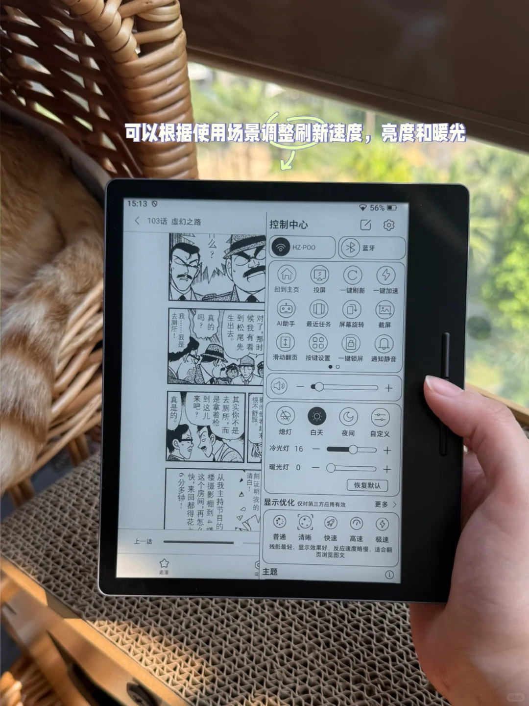 假期就该晒着太阳看看漫画🐈