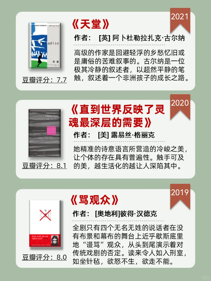 建议收藏❗️历年诺贝尔文学奖书籍推荐